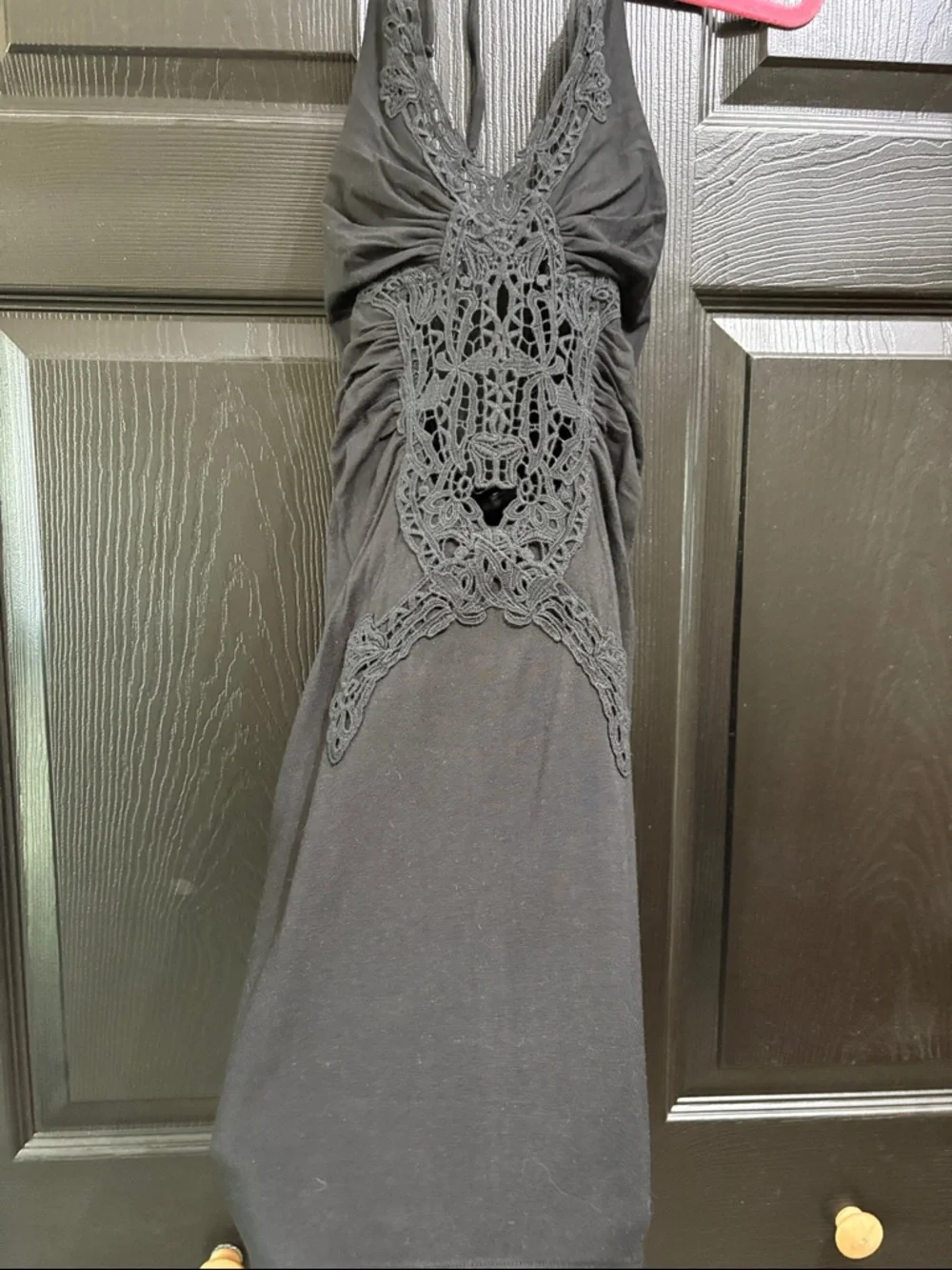 Sky Black Mini Dress with Crochet Front - Picture 3 of 6